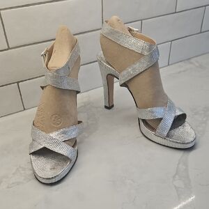 Michael Kors Silver Strappy Heels